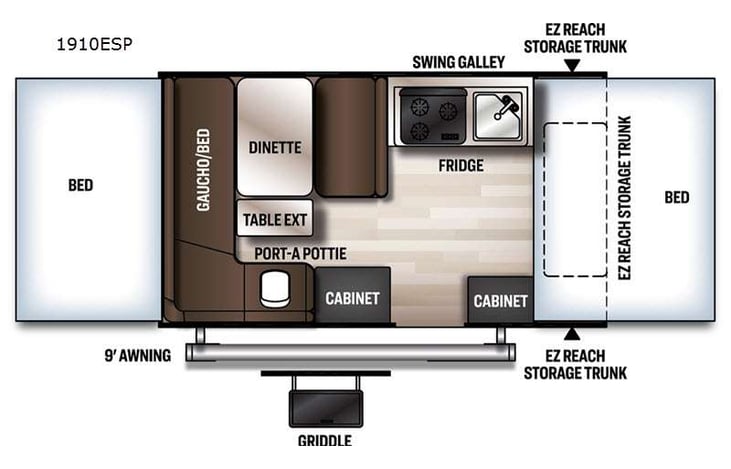 Representative floor plan provided by a trusted RVshare partner.