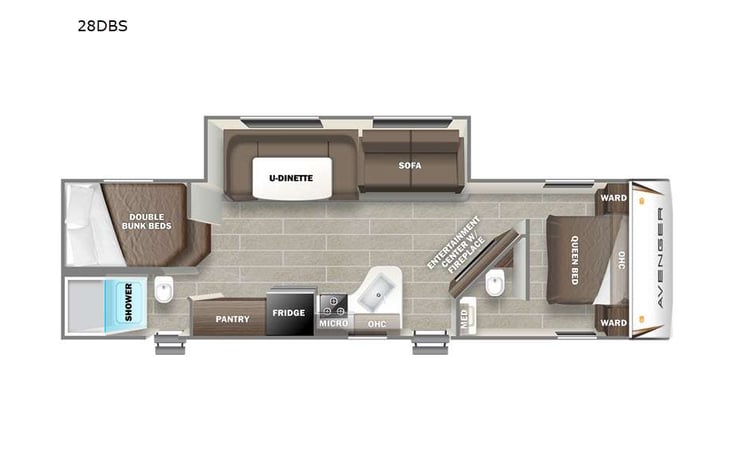 Representative floor plan provided by a trusted RVshare partner.