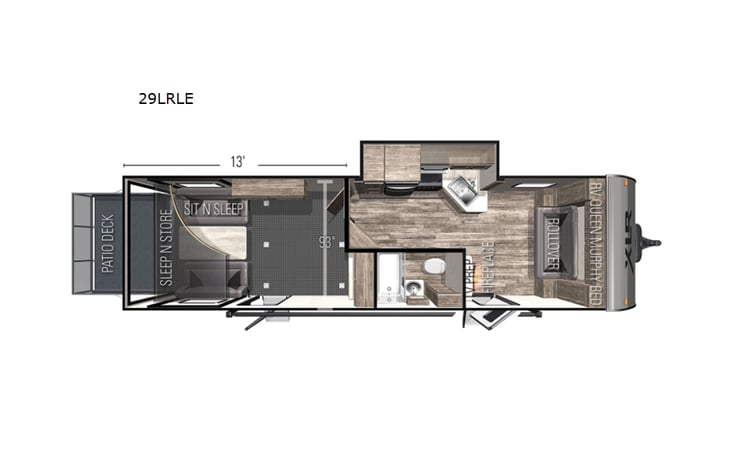 Representative floor plan provided by a trusted RVshare partner.