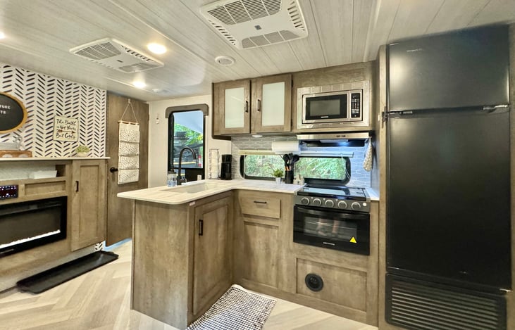 Coast Out's Travel Trailer has two A/C Units. The standard off of the line is only one.