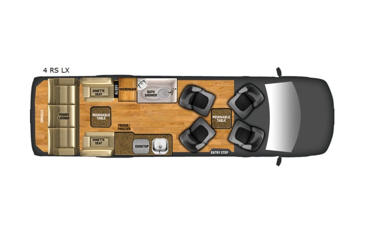 Representative floor plan provided by a trusted RVshare partner.