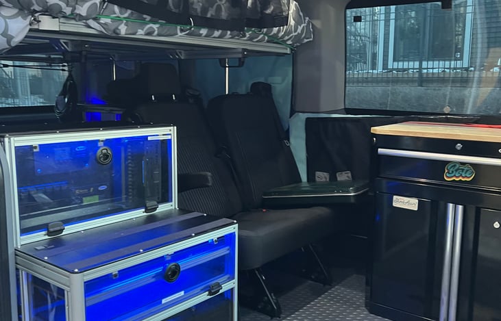 Seating for two, but bench seat can be removed for additional storage.