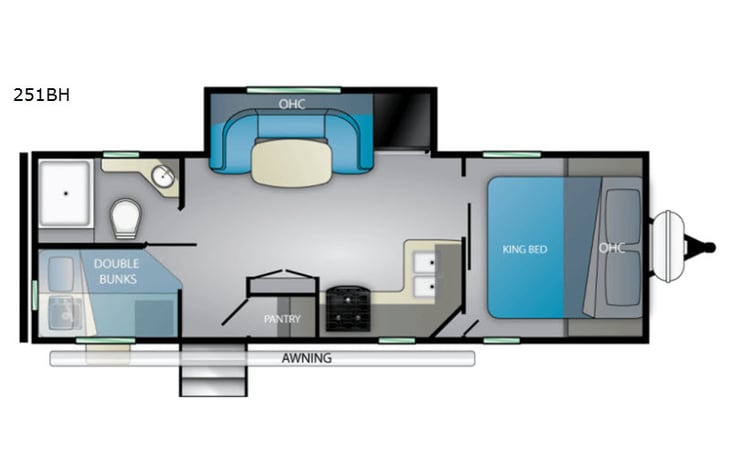 Representative floor plan provided by a trusted RVshare partner.