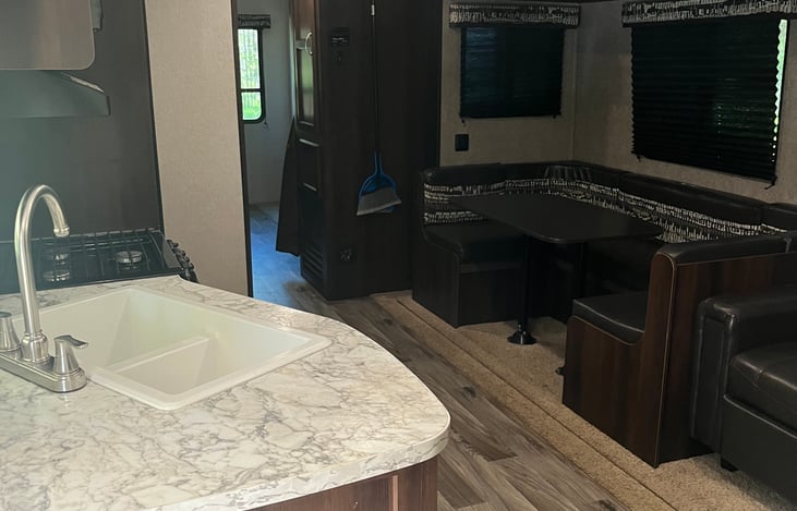 Kitchen and dinning/living room.