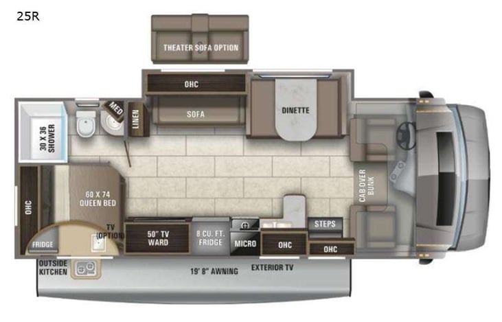 Representative floor plan provided by a trusted RVshare partner.