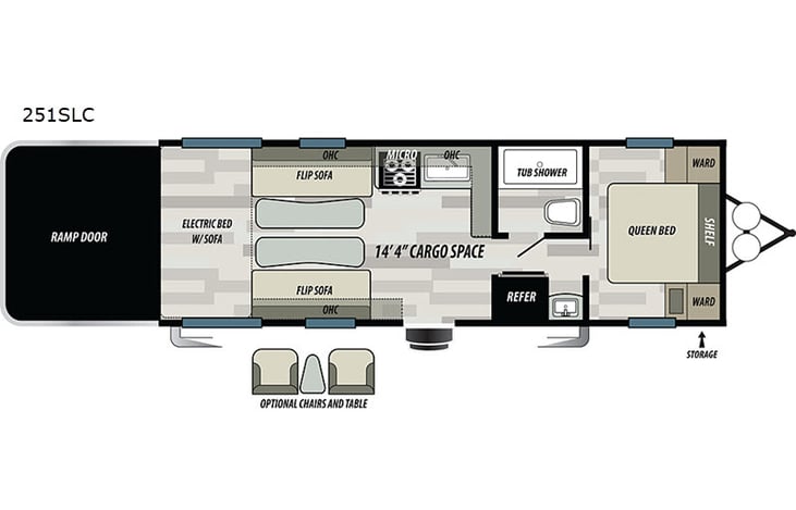 Representative floor plan provided by a trusted RVshare partner.