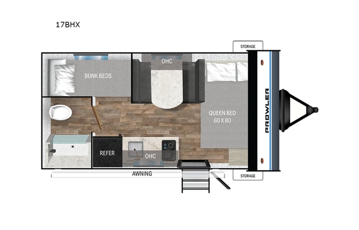 Representative floor plan provided by a trusted RVshare partner.