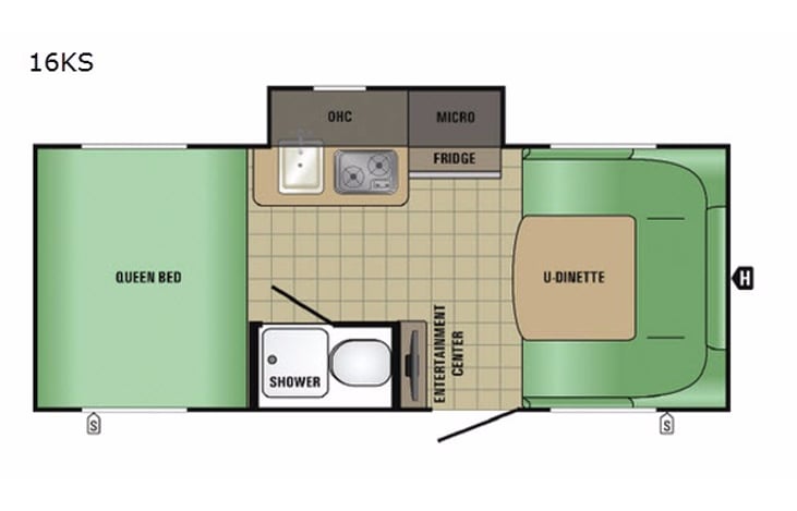Representative floor plan provided by a trusted RVshare partner.