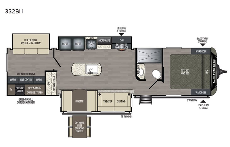 Representative floor plan provided by a trusted RVshare partner.