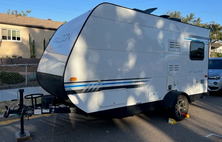 Exterior shower side of camper