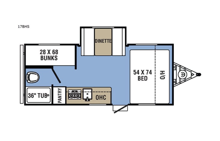 Representative floor plan provided by a trusted RVshare partner.