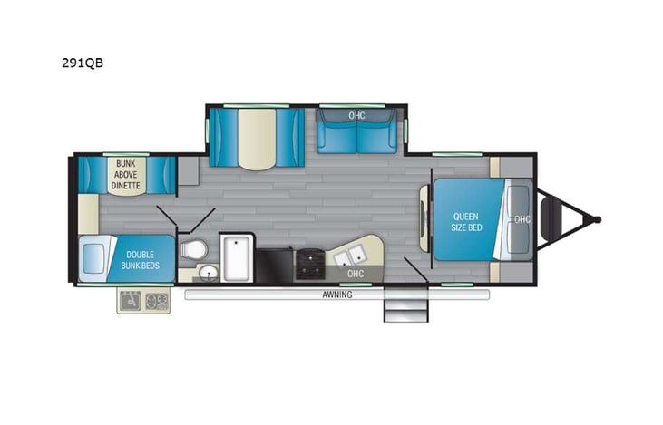 Representative floor plan provided by a trusted RVshare partner.