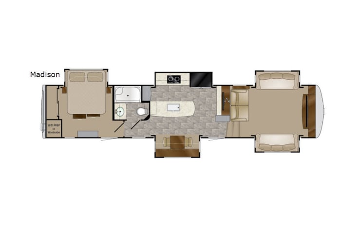 Representative floor plan provided by a trusted RVshare partner.