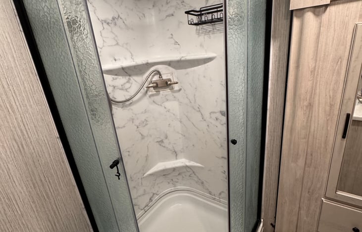 Shower in main bathroom.