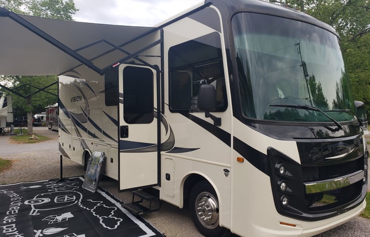 Awning fully extends for added shade