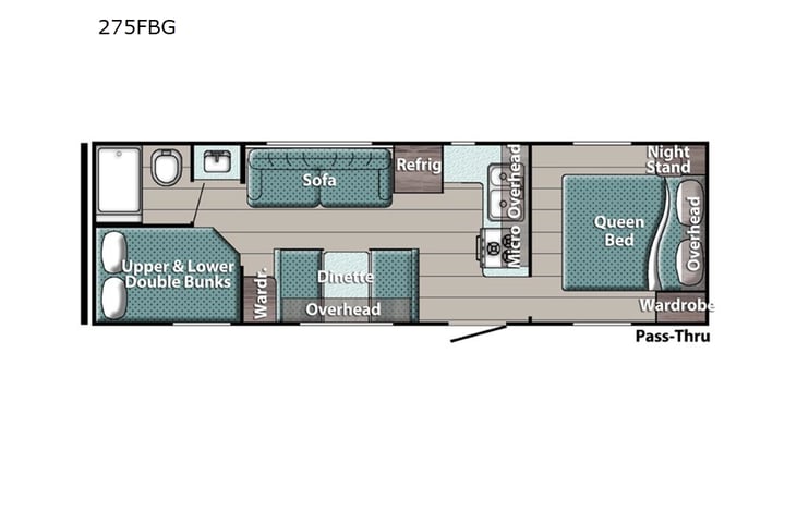 Representative floor plan provided by a trusted RVshare partner.