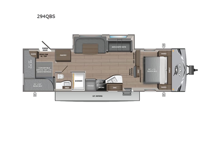 Representative floor plan provided by a trusted RVshare partner.