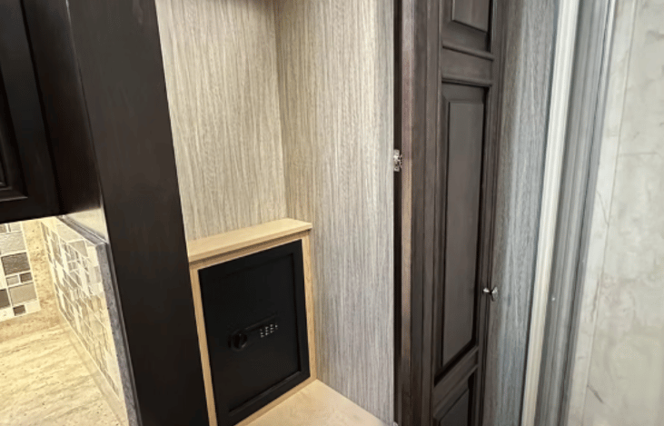 closet with safe in master bath