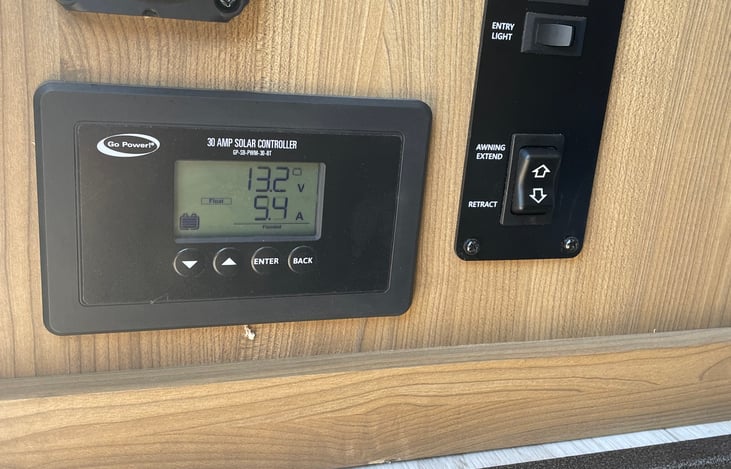 Solar with inverter and battery. Full size generator allows off the grid living. Auto start generator recharges battery when they get low to give piece of mind for fridge storage