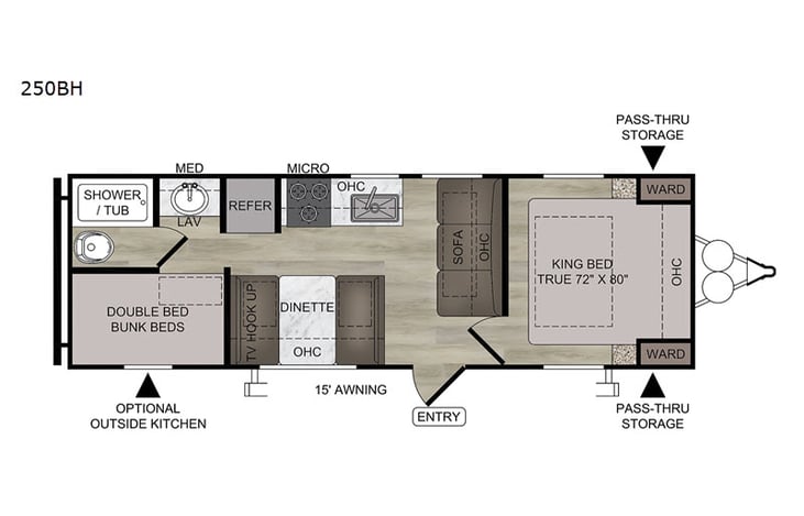 Representative floor plan provided by a trusted RVshare partner.