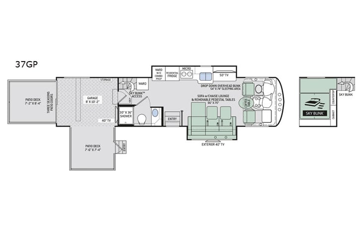 Representative floor plan provided by a trusted RVshare partner.