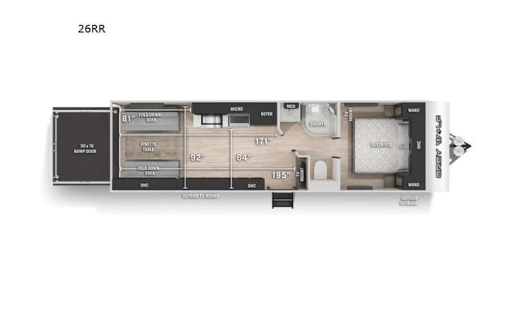 Representative floor plan provided by a trusted RVshare partner.