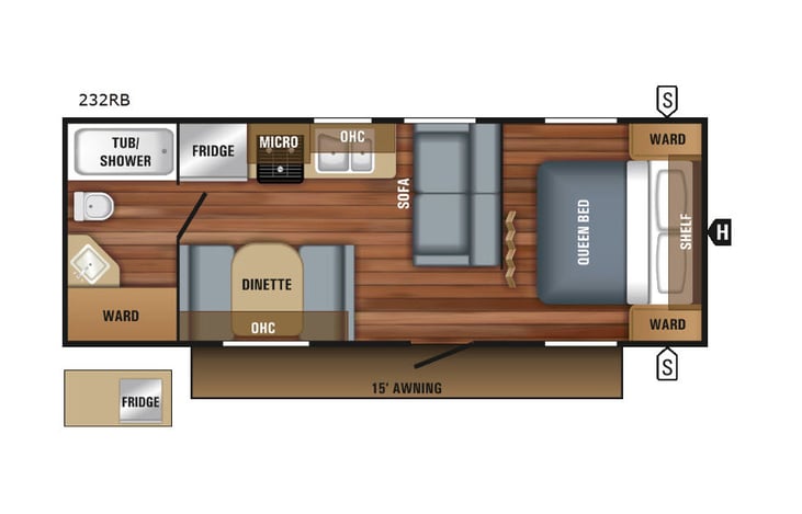 Representative floor plan provided by a trusted RVshare partner.
