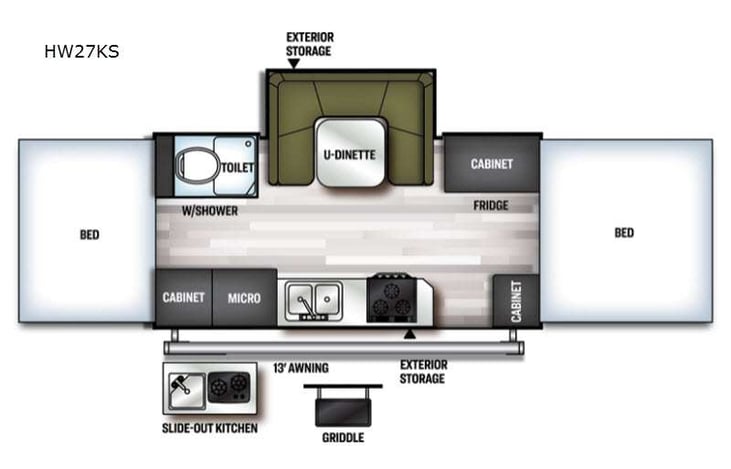 Representative floor plan provided by a trusted RVshare partner.