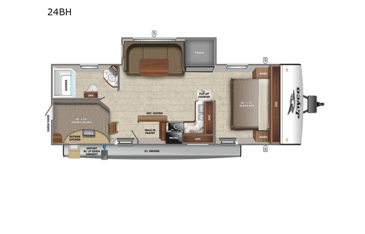 Representative floor plan provided by a trusted RVshare partner.