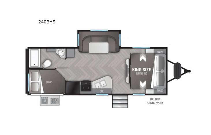 Representative floor plan provided by a trusted RVshare partner.