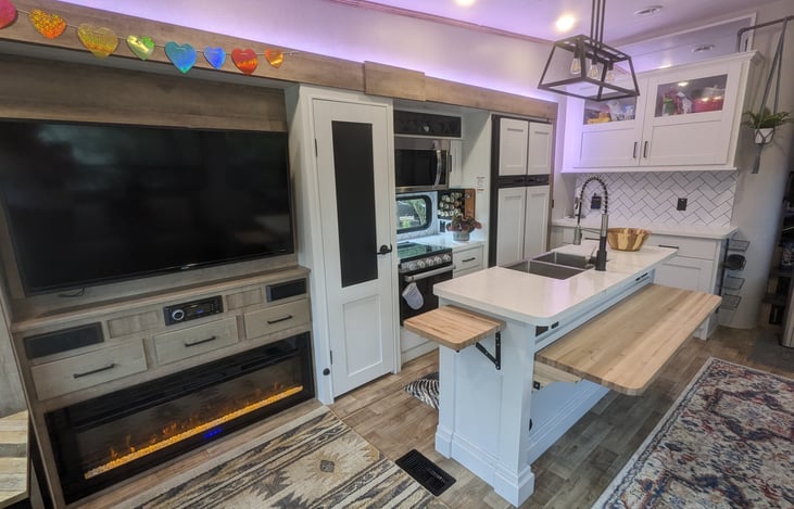 View from rear corner into the kitchen area