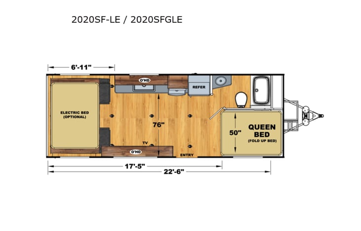 Representative floor plan provided by a trusted RVshare partner.