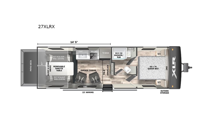 Representative floor plan provided by a trusted RVshare partner.