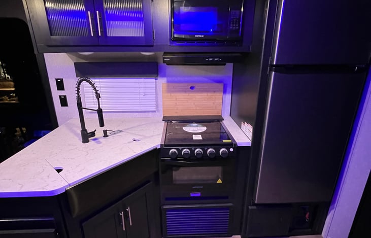 Everything folded away.