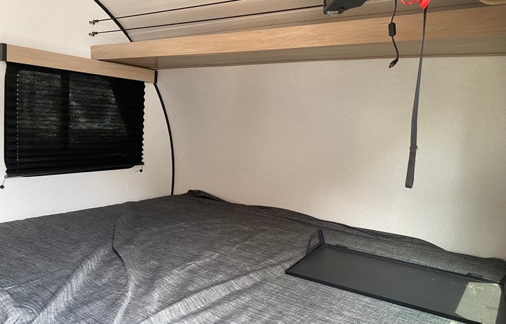 REAL Queen bed, 60"X80". we've added a luxurious memory foam mattress topper