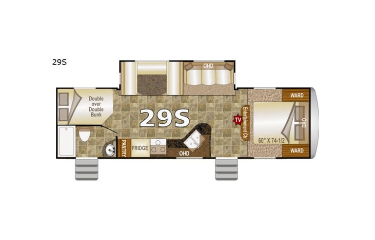Representative floor plan provided by a trusted RVshare partner.