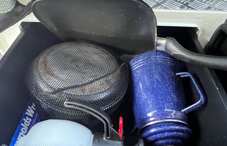 Lightweight pots and pans, coffee percolator and French press