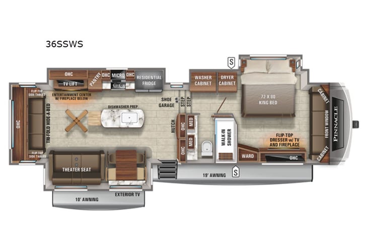 Representative floor plan provided by a trusted RVshare partner.
