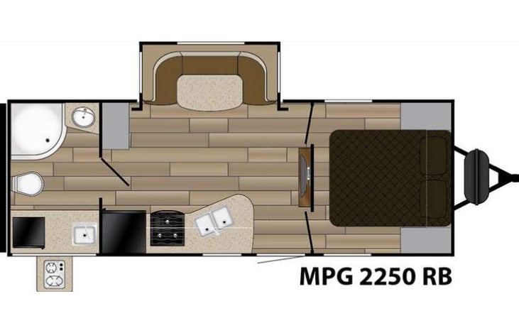Representative floor plan provided by a trusted RVshare partner.