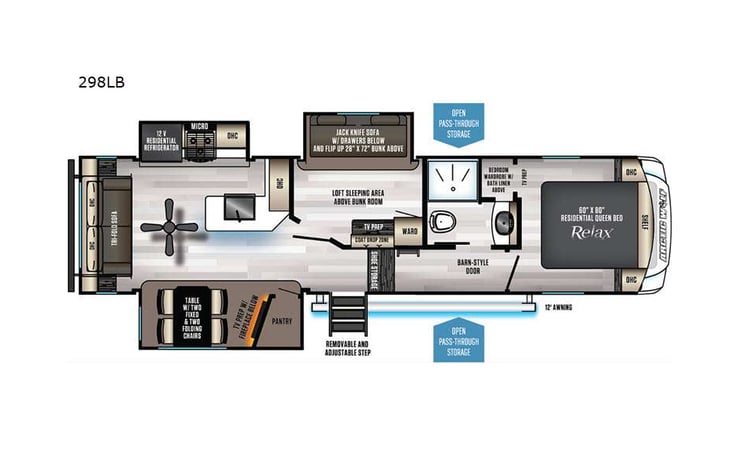 Representative floor plan provided by a trusted RVshare partner.