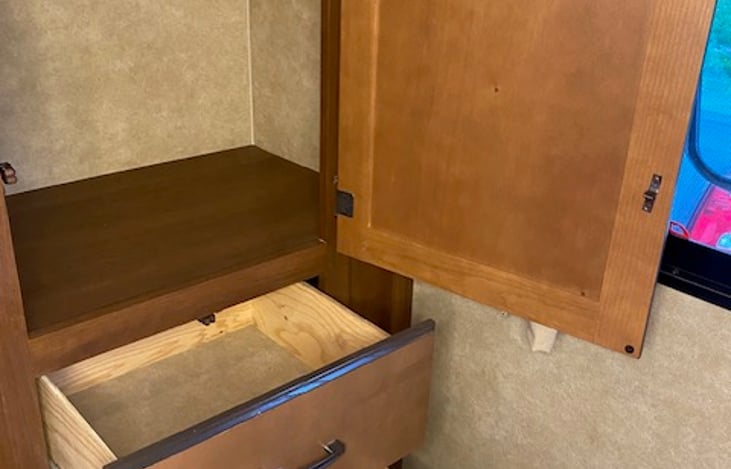 Master bedroom shared closet and drawers