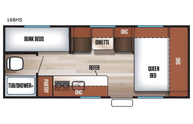 Representative floor plan provided by a trusted RVshare partner.