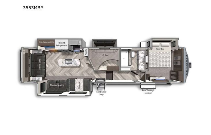 Representative floor plan provided by a trusted RVshare partner.