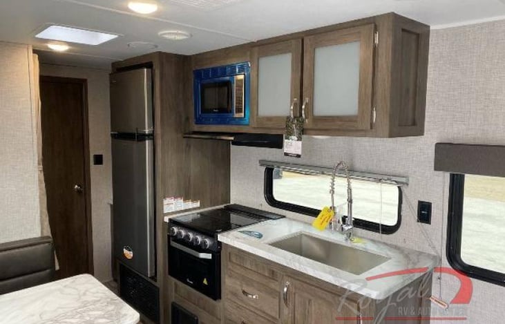 Kitchen area with large sink