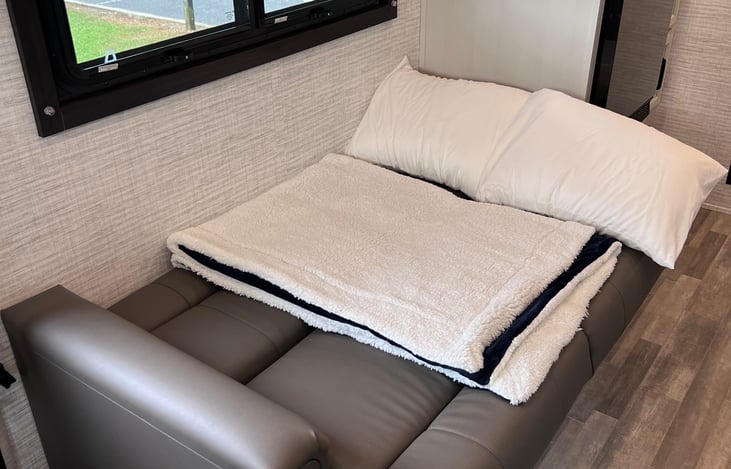 Sofa converted to bed