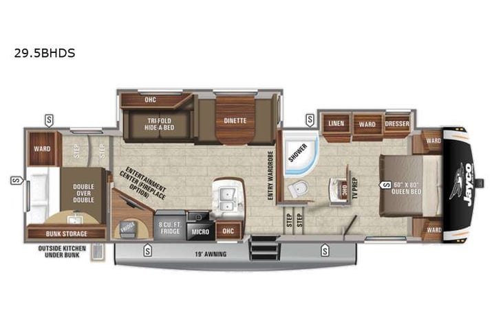 Representative floor plan provided by a trusted RVshare partner.