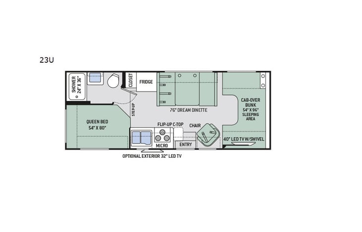Representative floor plan provided by a trusted RVshare partner.