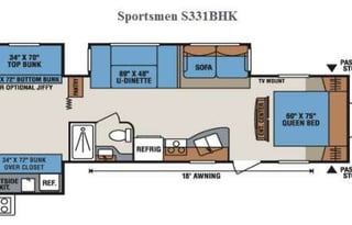 2016 KZ Sportsmen S331BHK