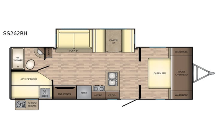 Representative floor plan provided by a trusted RVshare partner.