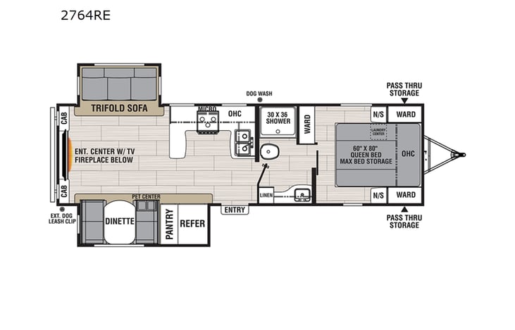Representative floor plan provided by a trusted RVshare partner.